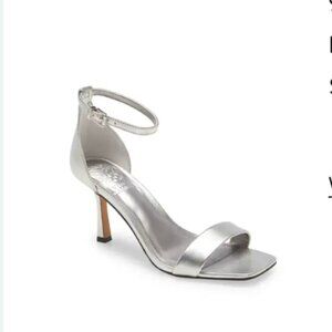 Vince Camuto Enella Ankle Strap Sandal  (10M) Pewter/Silver